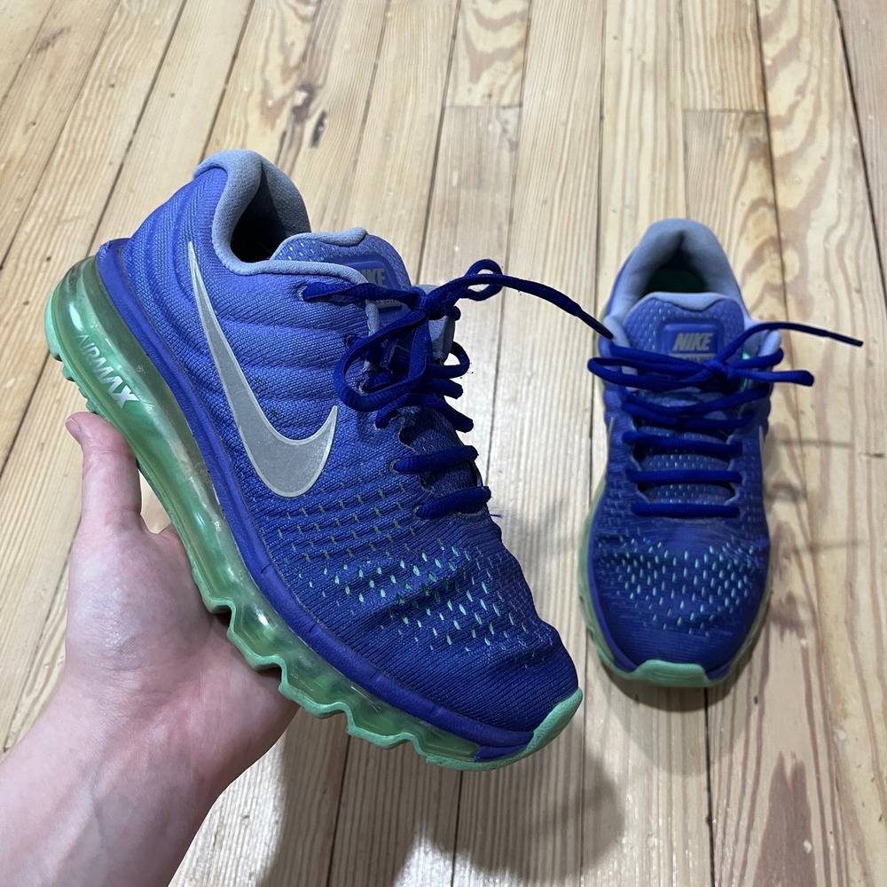Nike Air Max 2017 Womens Size 7 Blue Ghost Green Running Shoes 849560-402